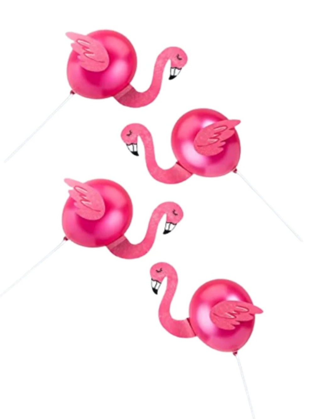 New Cakewalk Flamingo Balloon Kit, four decorative 12-inch balloons